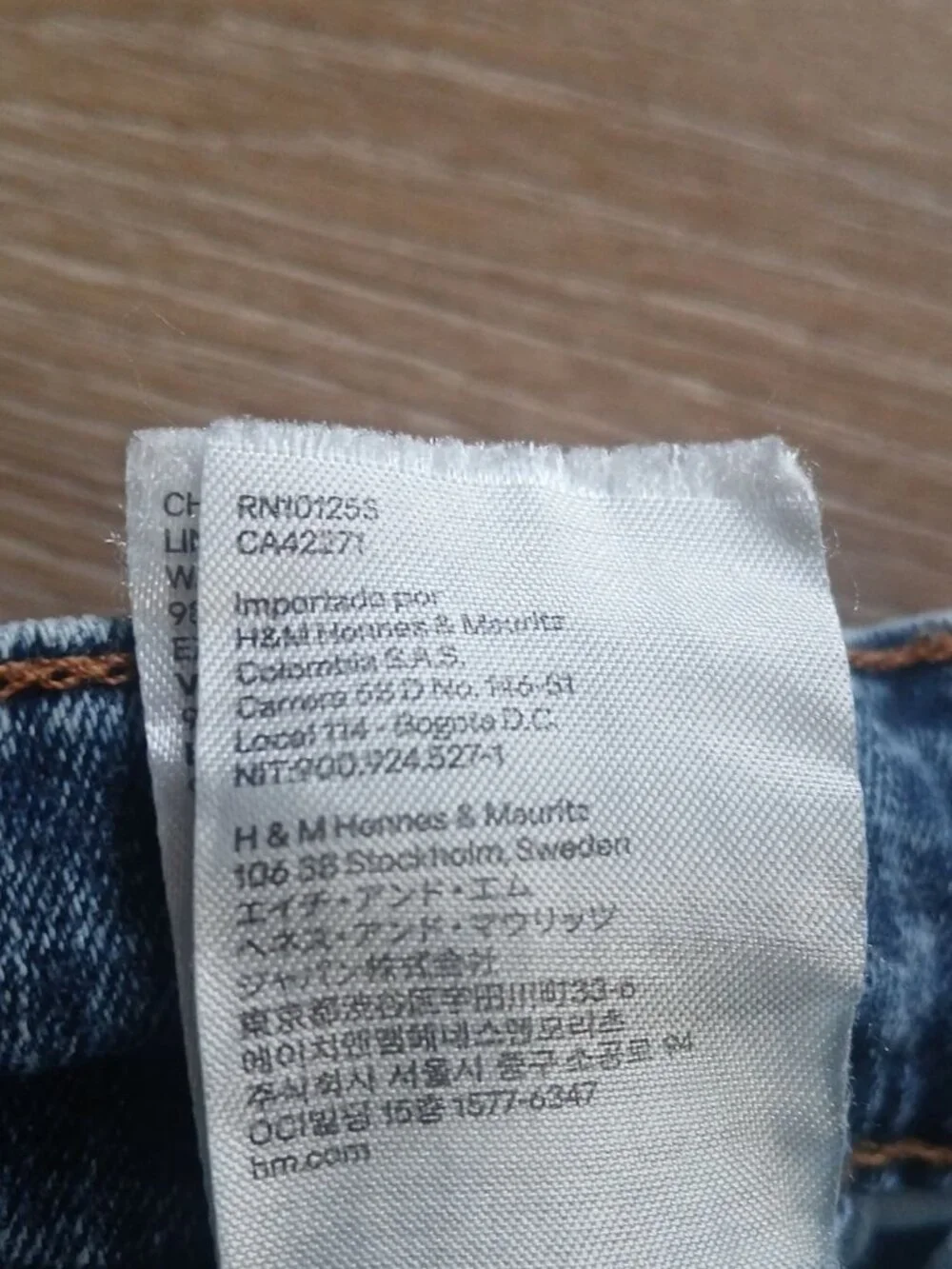 H&M Divided Men’s Skinny Biker Moto Jeans Top Stitch Horizontal Rips Size 33